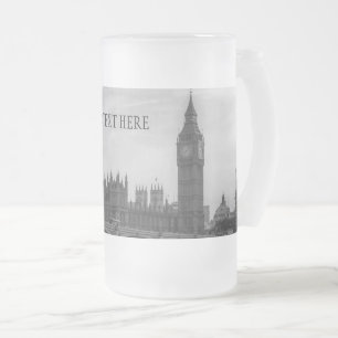 London England United Kingdom Parliament UK Frosted Glass Beer Mug