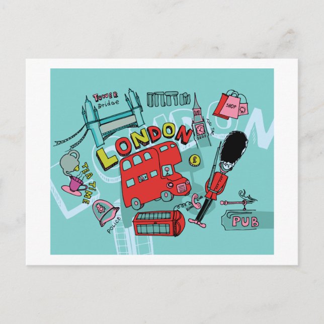 London ~ England United Kingdom Travel Art Postcard (Front)