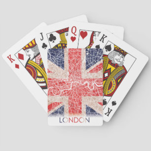 London England United Kingdom UK Flag City Map Playing Cards