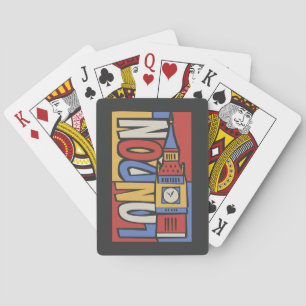London, England Vibrant Handrawn Design Playing Cards