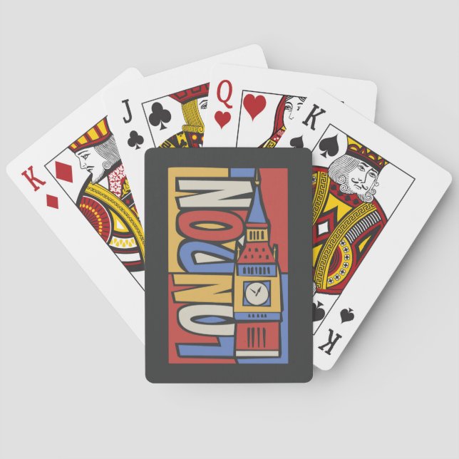 London, England | Vibrant Handrawn Design Playing Cards (Back)