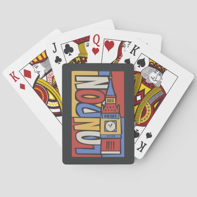 London, England | Vibrant Handrawn Design Playing Cards (Back)