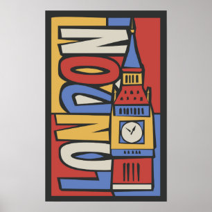 London, England   Vibrant Handrawn Design Poster