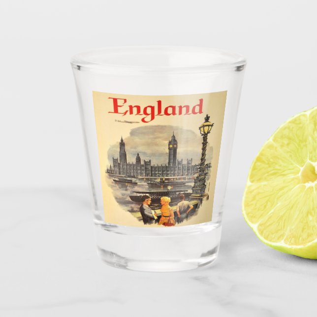 London England Vintage Style Big Ben Shot Glass (Front)