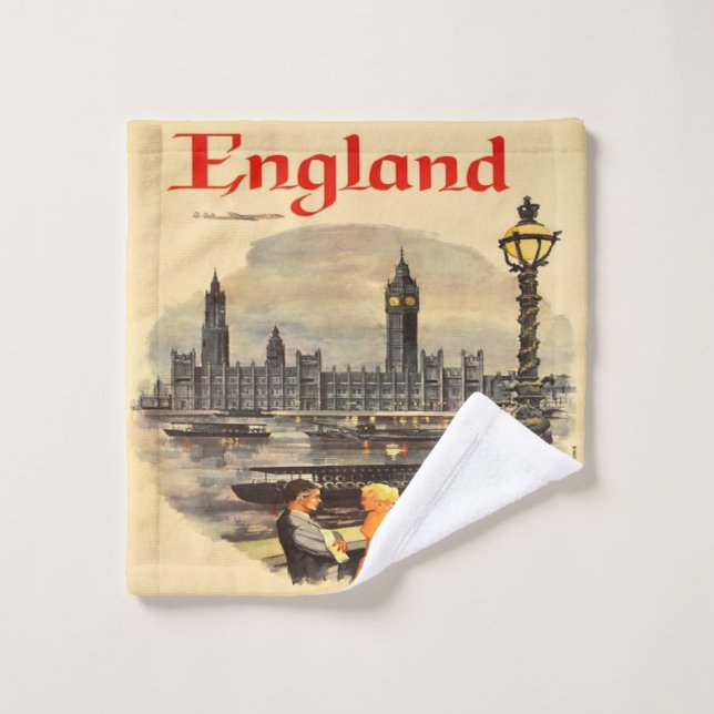 London England Vintage Style Big Ben  Wash Cloth (Wash Cloth)