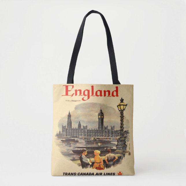London England Vintage Style Tote Bag Big Ben (Front)