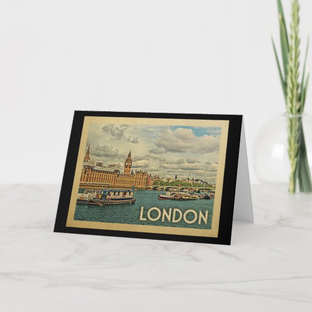 London England Vintage Travel Card (Front)