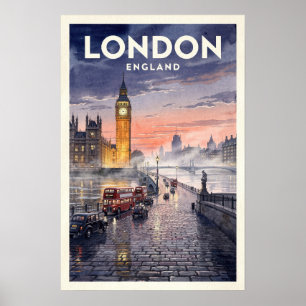 London England Vintage Travel Poster