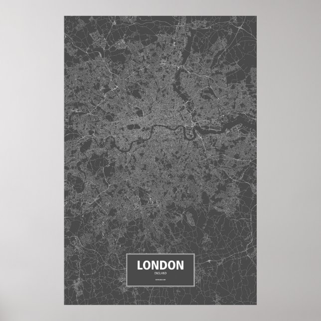 London, England (white on black) Poster (Front)