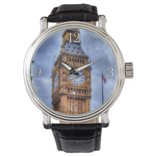 London, England's Historic Elizabeth Tower Big Ben Watch