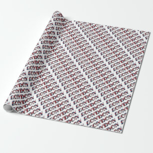 London English Flag Colours England Typography Wrapping Paper