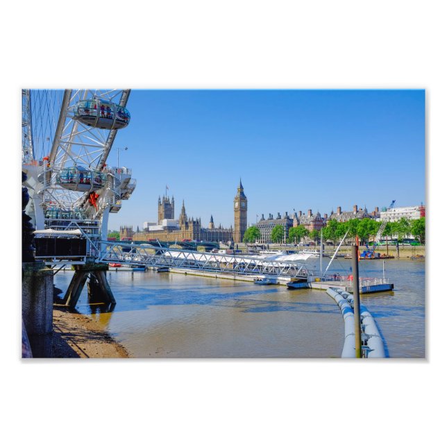 London Eye and Houses of Parliament Print (Front)