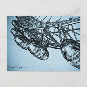 London Eye art Postcard
