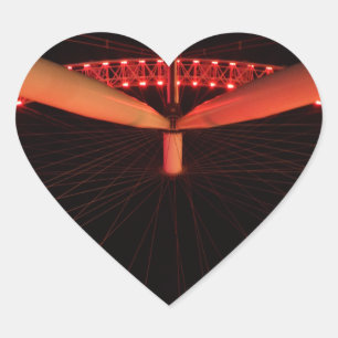 London Eye at Night Heart Sticker