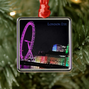 London Eye at Night Metal Tree Decoration
