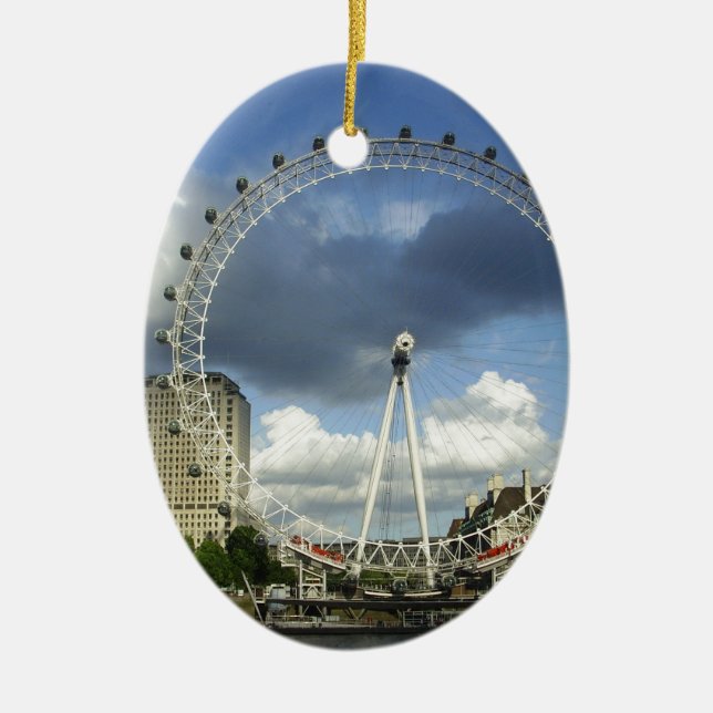 London Eye Ceramic Tree Decoration (Front)