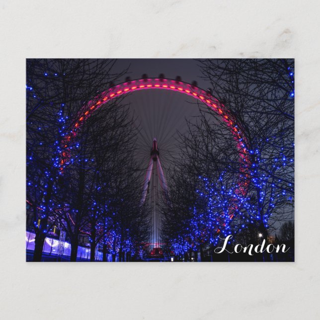 London Eye Ferris Wheel at Night Postcard (Front)