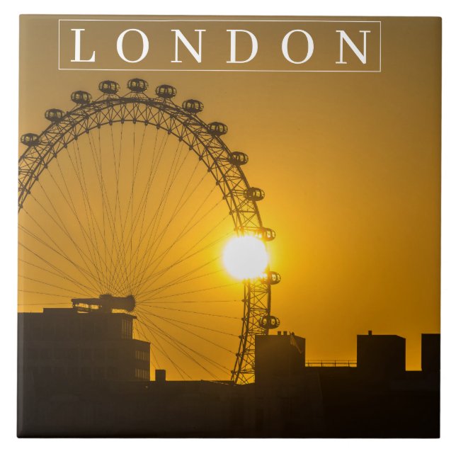 London Eye silhouette ceramic tile (Front)