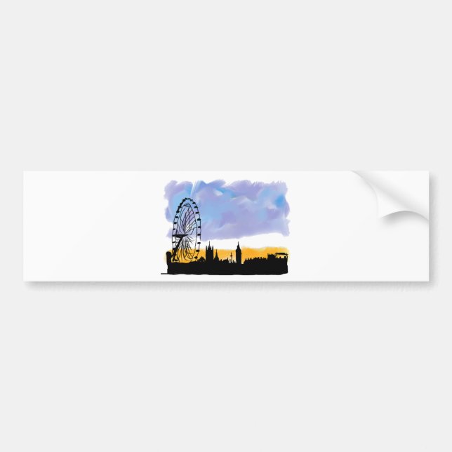 London Eye Skyline Art, Gifts you can customizees Bumper Sticker (Front)