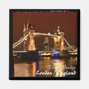 London - Famous, Tower Bridge at Night (Magnet) Magnet