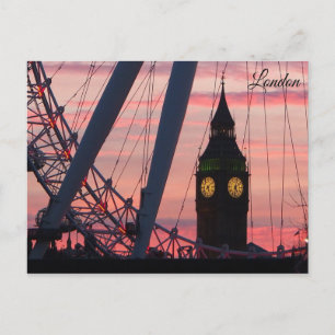 London Ferris Wheel at Sunset Postcard Keepsake