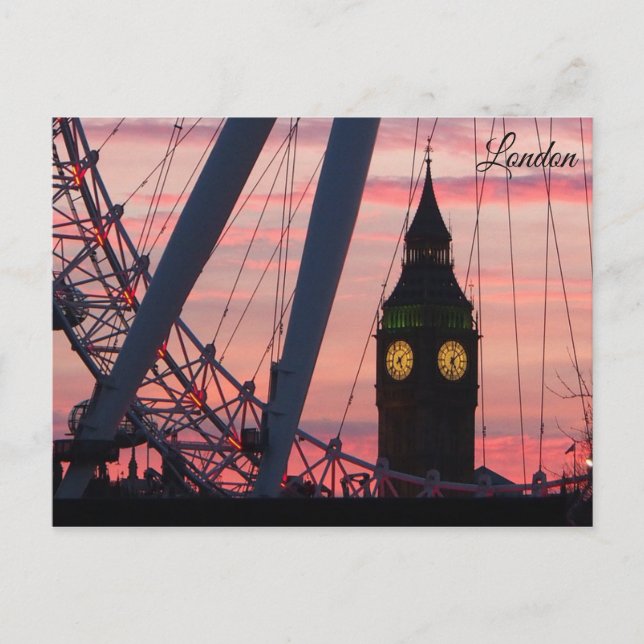 London Ferris Wheel at Sunset Postcard Keepsake (Front)