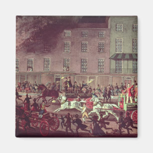 London Fire Engines, engraved by R.G. Reeve Magnet