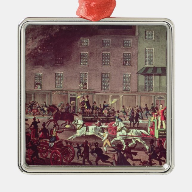 London Fire Engines, engraved by R.G. Reeve Metal Tree Decoration (Front)