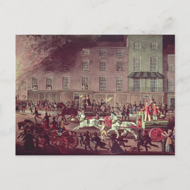 London Fire Engines, engraved by R.G. Reeve Postcard (Front)