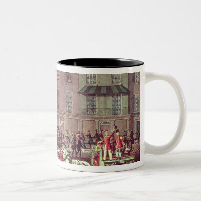 London Fire Engines, engraved by R.G. Reeve Two-Tone Coffee Mug (Right)