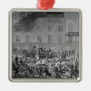 London Fire Engines Metal Tree Decoration