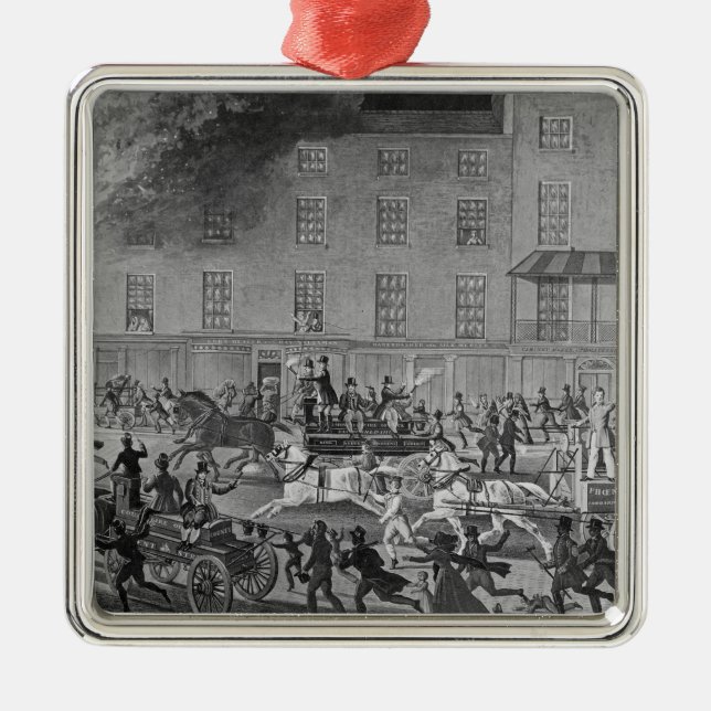 London Fire Engines Metal Tree Decoration (Front)