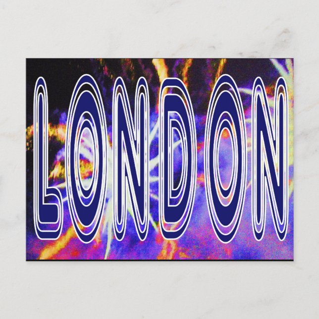 London Fireworks on Thames postcard (Front)