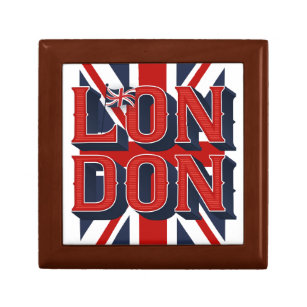 London Flag Jewelry Gift Keepsake Box