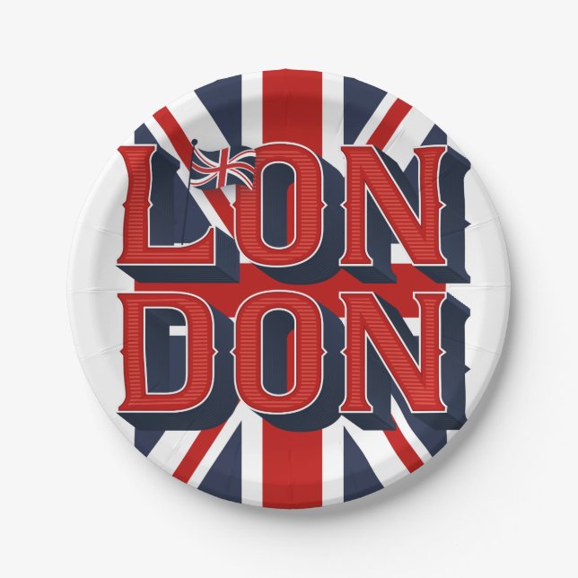 London Flag Paper Plates (Front)