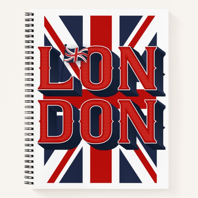 London Flag Sketchbook / Blank / 8.5x11 Notebook (Front)