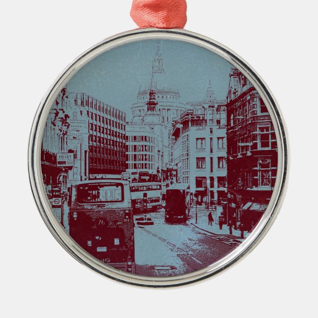 London Fleet Street Metal Tree Decoration (Front)