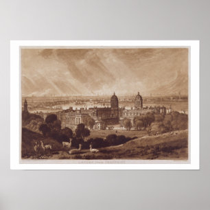London from Greenwich, engraved by Charles Turner Poster