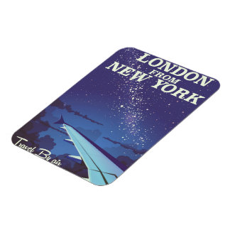 London From New York Vintage flight poster Magnet