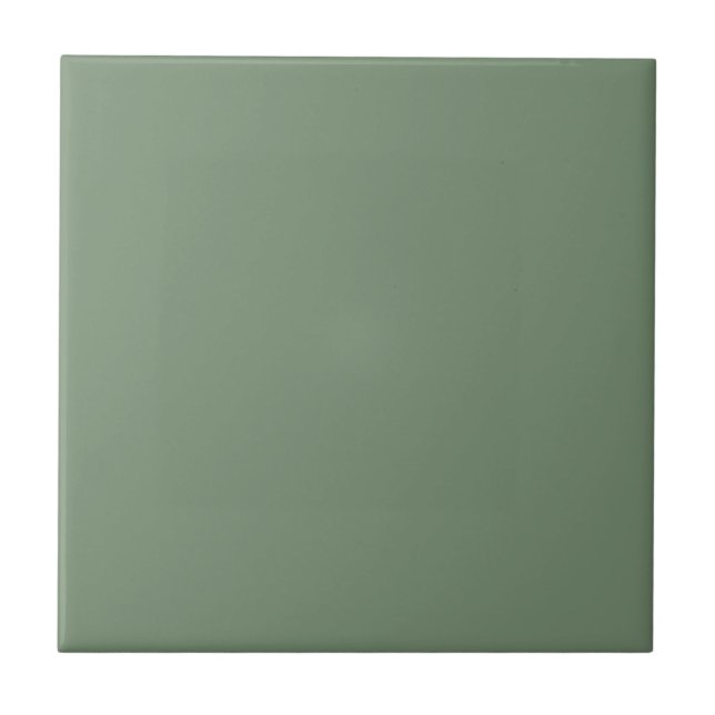 London Frost Muted Green Solid Colour Print, Earth Tile (Front)