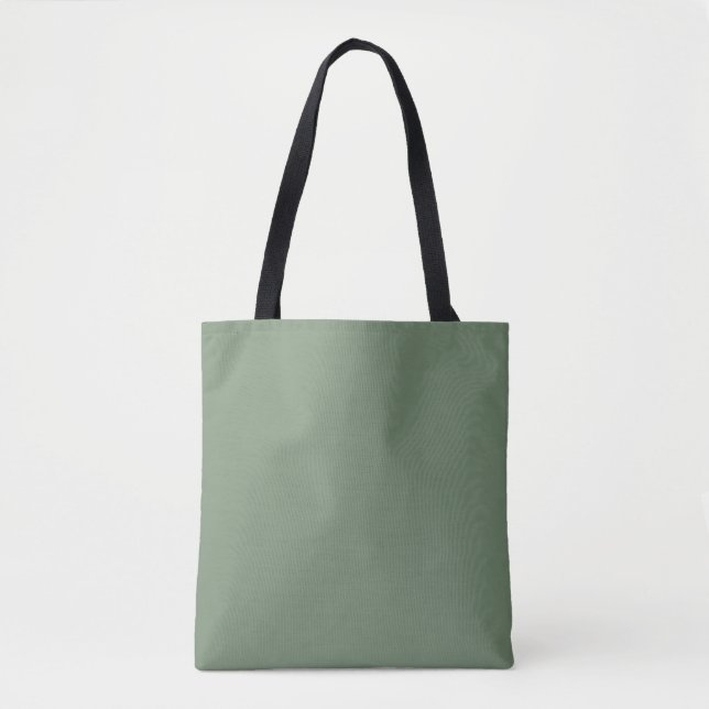 London Frost Muted Green Solid Colour Print, Earth Tote Bag (Front)