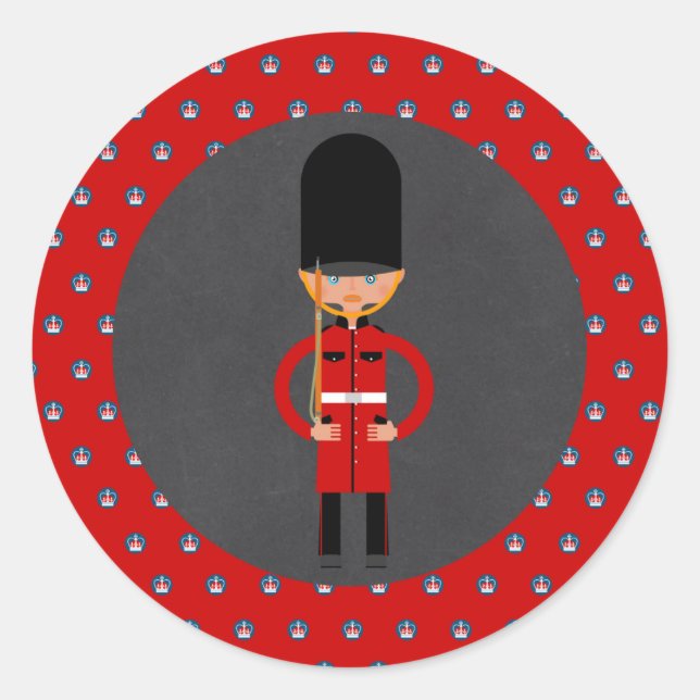 London Guard Boy Birthday Party Classic Round Sticker (Front)