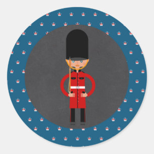 London Guard Boy Birthday Party Classic Round Sticker