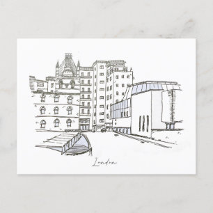 London hand sketch  postcard
