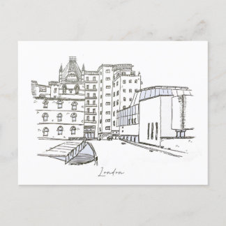 London hand sketch  postcard
