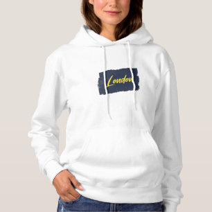 London Handwritten Yellow Typography  Hoodie