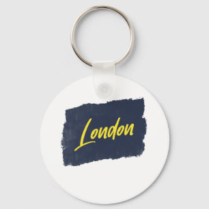 London Handwritten Yellow Typography Key Ring