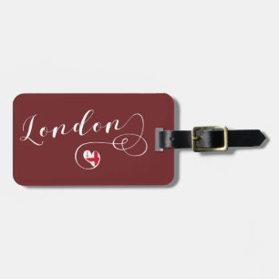 London Heart Luggage Tag Template, UK