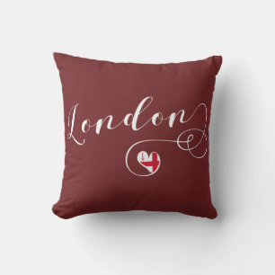 London Heart Throw Pillow,  Britain Cushion