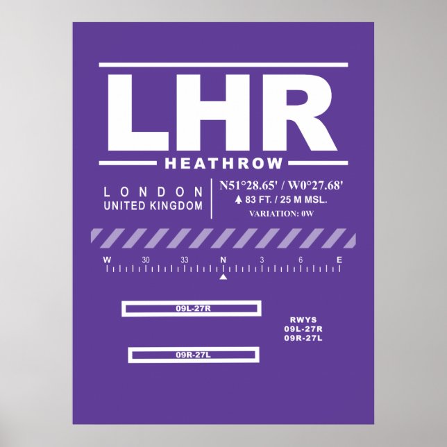 London Heathrow Airport LHR Poster (Front)